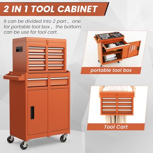 Goplus 5-Drawer Rolling Tool Chest with Lockable Wheels, Gray Z601390