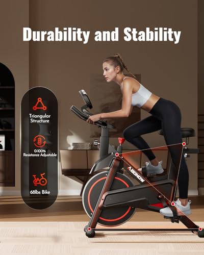 Exercise Bike, Low Noise Indoor Cycling Bike with Adjustable Brake Pad M526