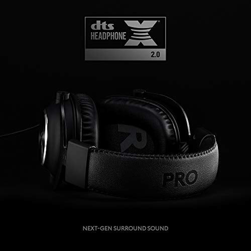 Logitech G Pro X Wired Gaming Headset with Detachable Mic, 50 mm Drivers, Black S8199