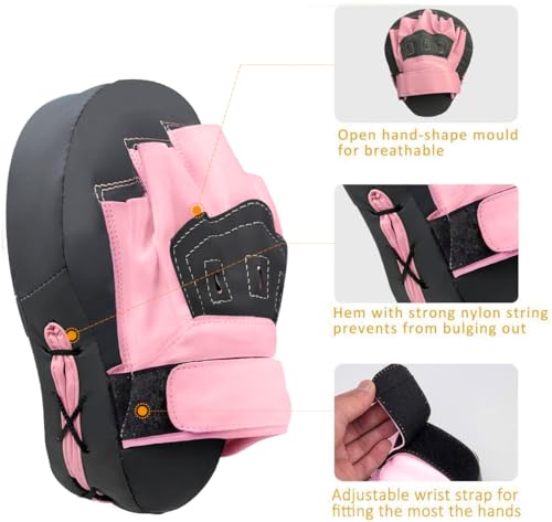 Valleycomfy Boxing Curved Focus Punching Mitts Leatherette Training Pads D262