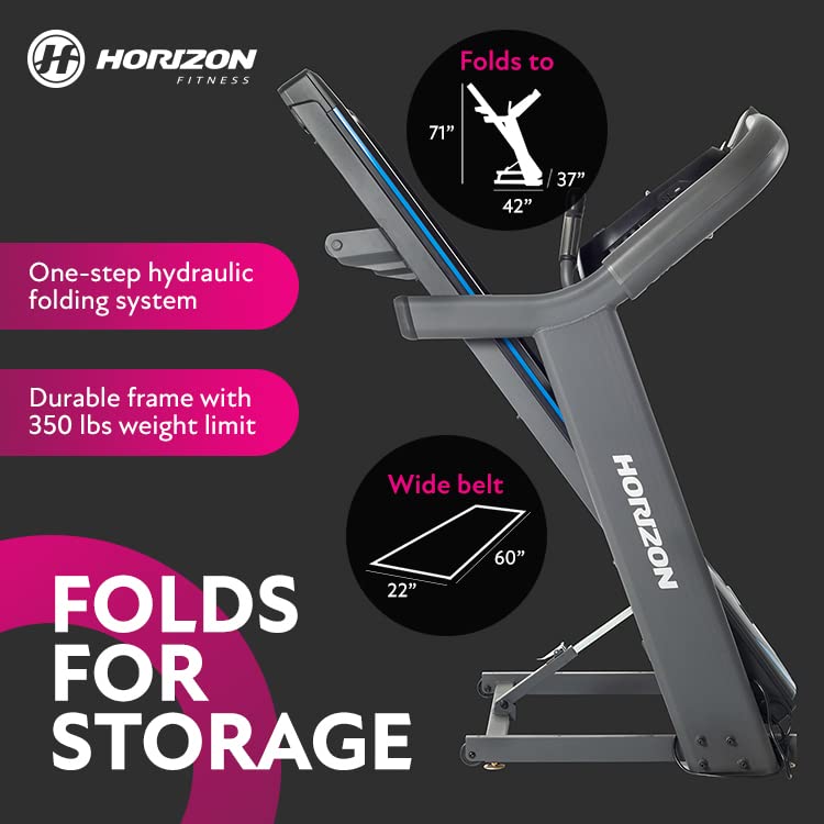 Horizon Fitness 7.4 at Studio Series Smart Treadmill with Bluetooth and Incline V401324