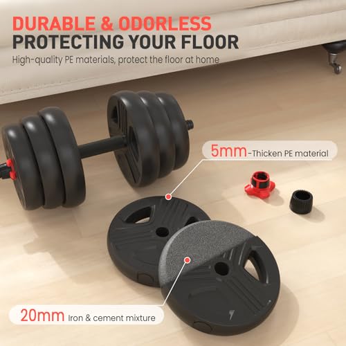 Adjustable Dumbbells 2-in-1 Set with Barbell & Kettlebell, 20-90lbs for Home Gym N35170