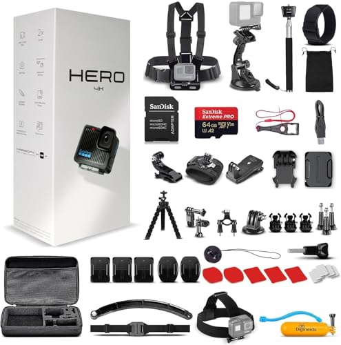 GoPro Hero Black Waterproof Action Camera with 4K Video and Accessory Kit H387580