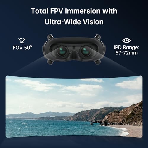 CADDXFPV Walksnail Avatar HD FPV Goggles X – 1080p Ultra-Wide Screen, 50° FOV, Head Tracking F94522