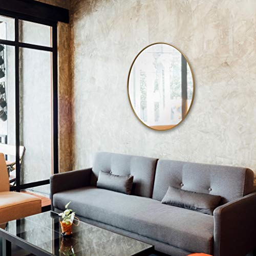 Gold Circle Wall Mirror 36 Inch Round for Entryways, Living Rooms S36398