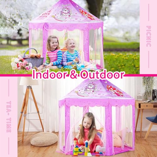 Monobeach Princess Tent Girls Large Playhouse with Star Lights L847553