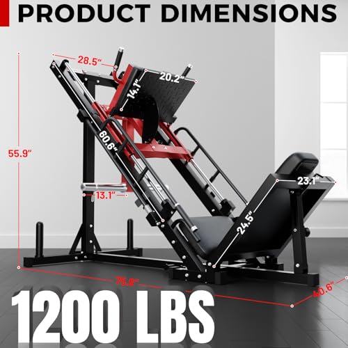 RitFit Leg Press Hack Squat Machine, Adjustable for Home Gym E5729
