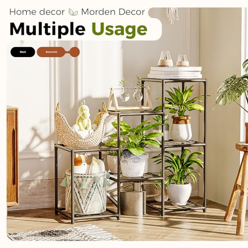Bamworld Plant Stand Indoor Outdoor Wood Plant Rack 3 Tier Ladder D51744