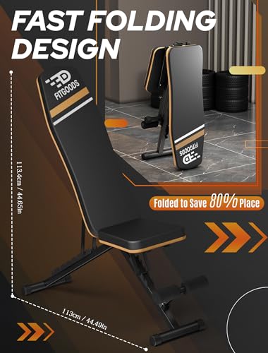 Foldable Weight Bench for Home Gym, 660 LBS Capacity Incline Decline O827
