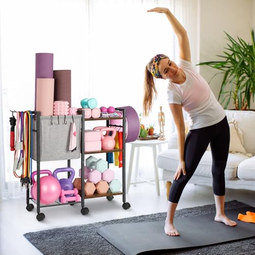 Yoga Mat Storage Rack for Dumbbells and Kettlebells, Home Gym Organizer N713