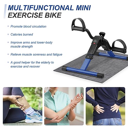 Uten Folding Pedal Exerciser, Under Desk Bike with LCD Monitor C98402