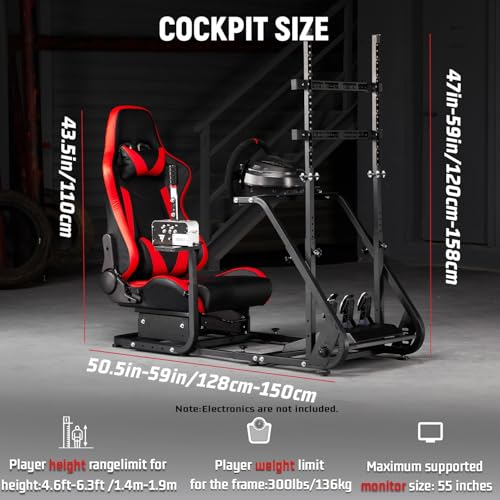 Dardoo G923 Racing Simulator Cockpit with Red Seat L731625