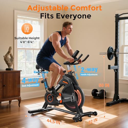 YOSUDA Magnetic Exercise Bike with Bluetooth, 350LB Capacity Indoor Cycling Bike D61153