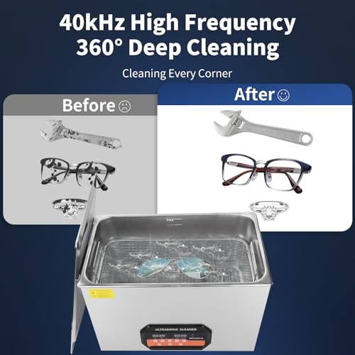 Ultrasonic Cleaner 2L with Heater & Timer, 40kHz SUS 304 Stainless Steel K9648