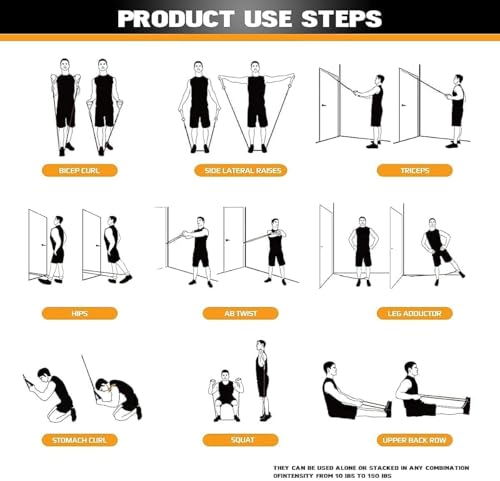 VEICK Resistance Bands with Handles for Home Workout O75059