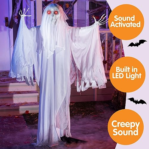 JOYIN 65" Halloween Animatronics Ghost Decor with Sound for Outdoor T10357