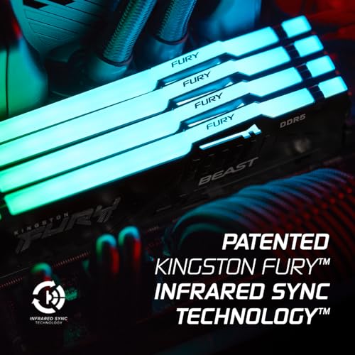 Kingston Fury Beast RGB 64GB (2x32GB) DDR5 6000MT/s CL30 Desktop Memory B22353