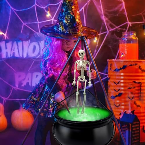 12" Large Witch Cauldron Diffuser with LED Light for Halloween Decor U58380