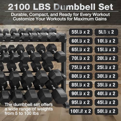550 lbs Hex Dumbbell Weight Set for Home Gym Strength Training R4407