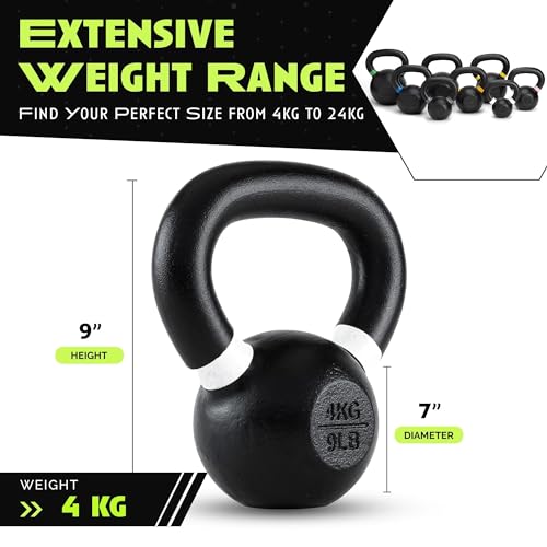 Cast Iron Kettlebell with Powder Coated Wide Handle P961