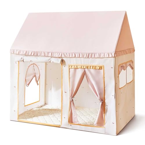 Tiny Land Kids Play Tent with Padded Mat & LED Lights, Indoor Playhouse for Toddlers G6025