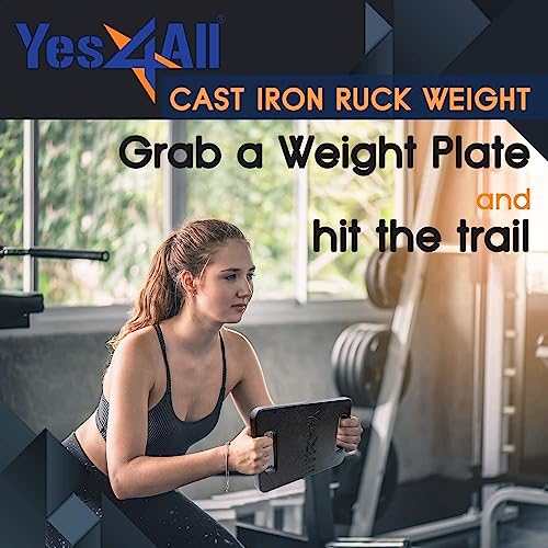 Yes4All Ruck Weight Plate, Cast Iron with Wide Grip for Strength Training R21870