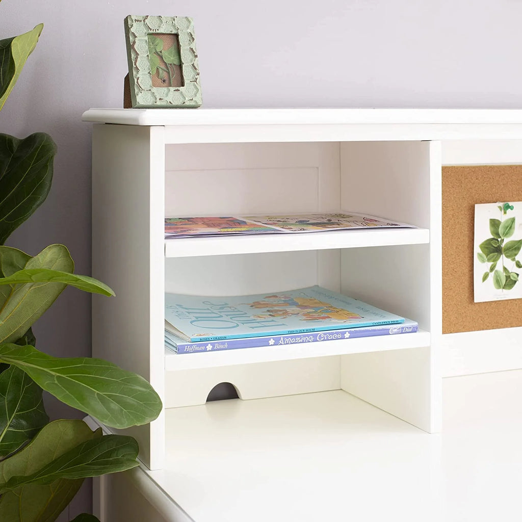 Taiga Desk, Hutch and Chair - White Student Study Workstation S11648