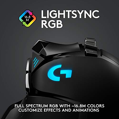 Logitech G502 Lightspeed Wireless Gaming Mouse with Hero 25K Sensor, Black B3236