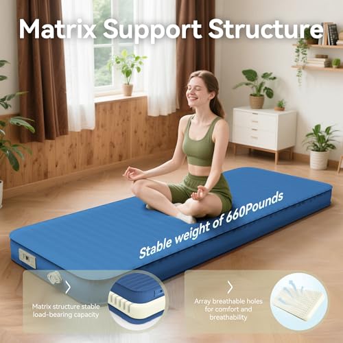 Self Inflating 4" Memory Foam Sleeping Pad with Built-in Electric Pump for Camping C265
