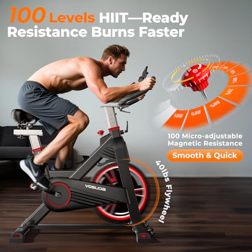YOSUDA PRO Magnetic Exercise Bike 350 lbs Capacity Indoor Cycling Stationary B677