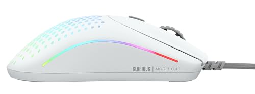 Glorious Model D Wired Gaming Mouse - 68g Honeycomb RGB Ergonomic, Matte White M160012