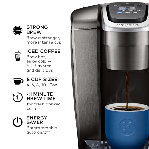 Keurig K-Elite Single Serve K-Cup Pod Coffee Maker, Brushed Silver P23556