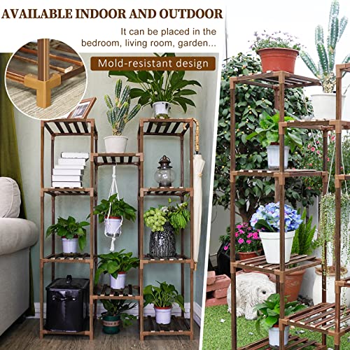 Uneedem Plant Stand Indoor Outdoor, 10-Tier Tall Plant Shelf for Multiple Plants A6522