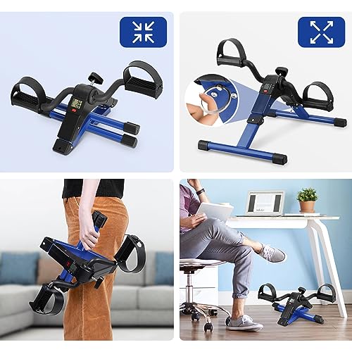 Uten Folding Pedal Exerciser, Under Desk Bike with LCD Monitor C98402