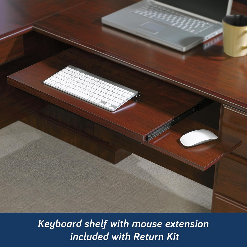 Sauder Heritage Hill L-Shaped Desk with Office Hutch, Classic Cherry R16927