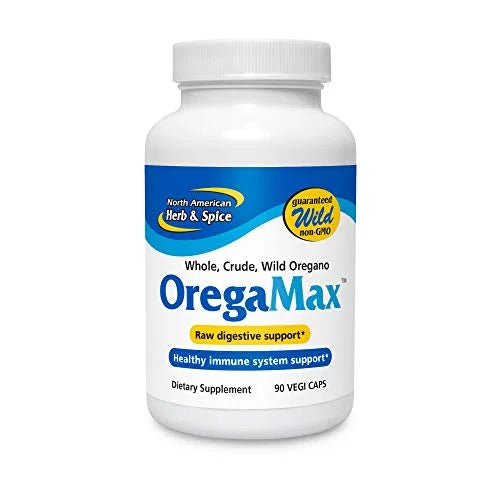 NORTH  HERB & SPICE OregaMax - 90 Capsules - Wild Oregano Supplement - Digestive & Immune Support - Oregano Oil, Garlic, Onion - Non-GMO - 90 Total Servings