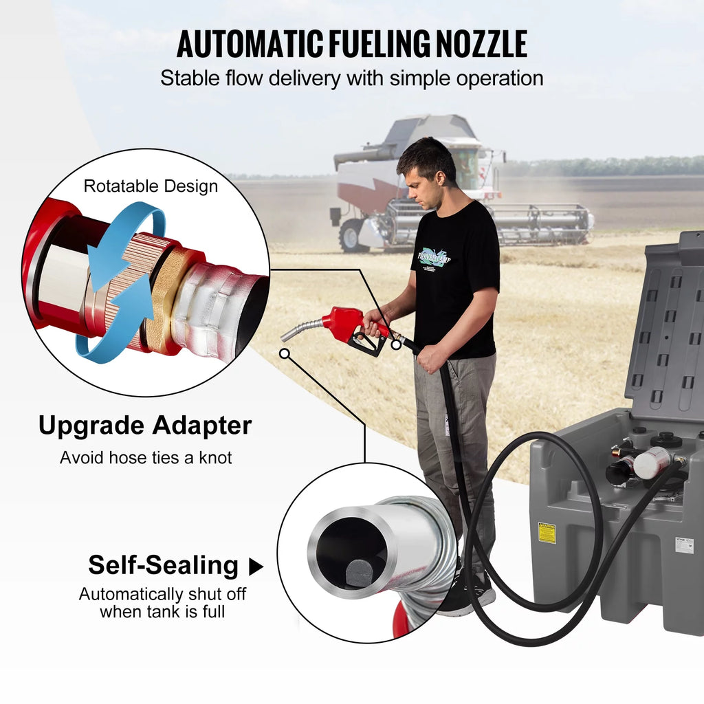 VEVOR Portable Diesel Tank 58 Gallon with 12V Electric Transfer Pump P6489