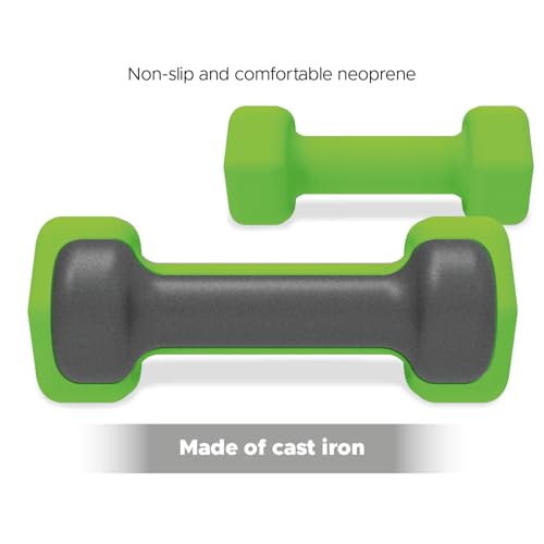 FUXION Neoprene Dumbbell Hand Weights, Set of 2, Hexagon Non-Slip E207497