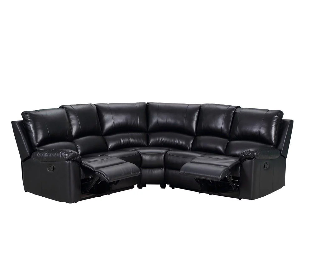 Global United 9241 Black Leather Power Reclining Sectional A8417