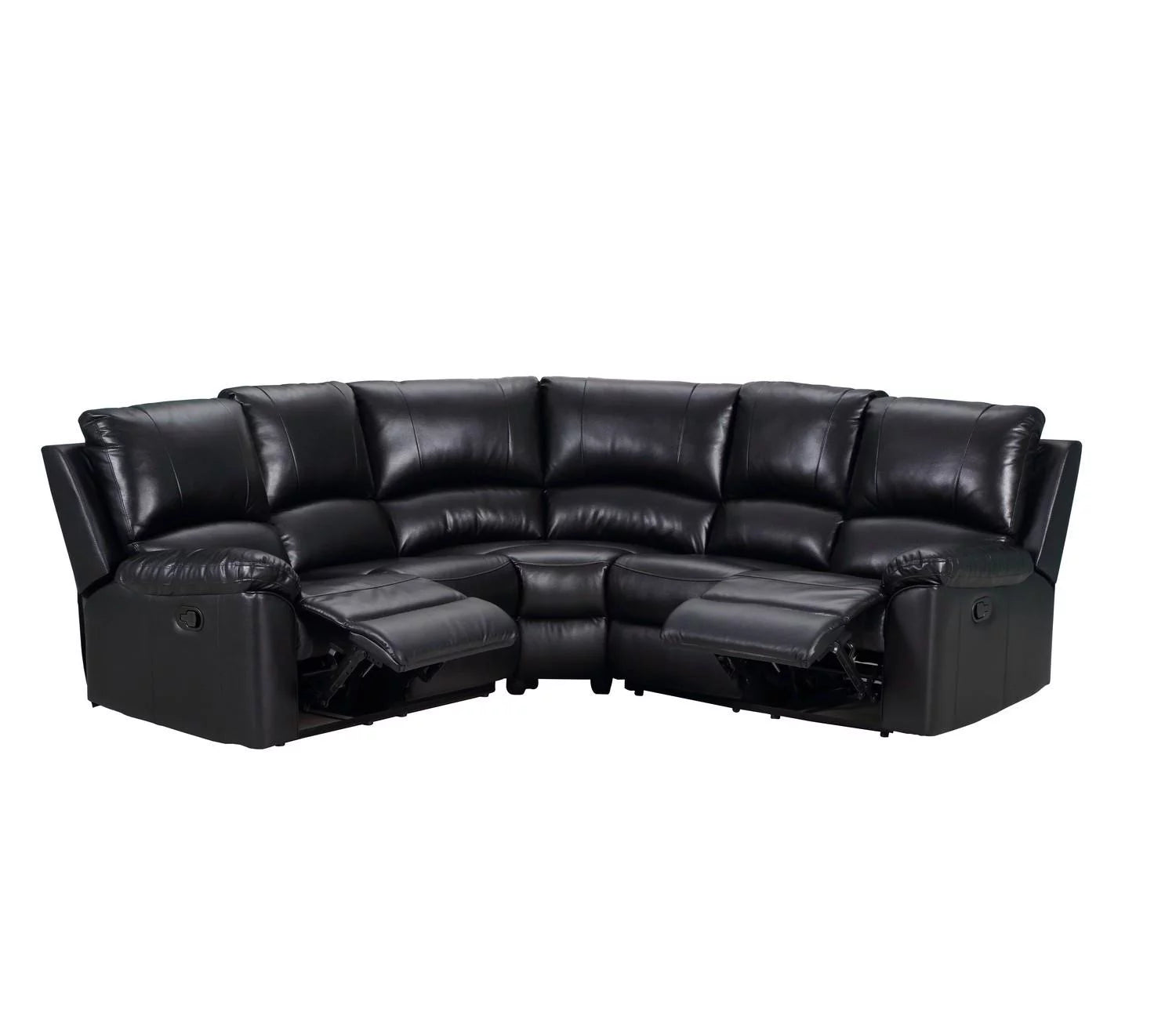 Global United 9241 Black Leather Power Reclining Sectional A8417