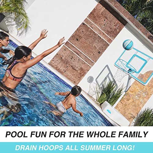 Dunn-Rite Splash & Shoot Outdoor Adjustable Height Pool Basketball Hoop with Ball and Base S249351