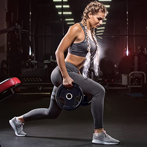 RitFit Olympic Rubber Grip Plates 2-Inch for Barbell Weightlifting Strength Training Z70542