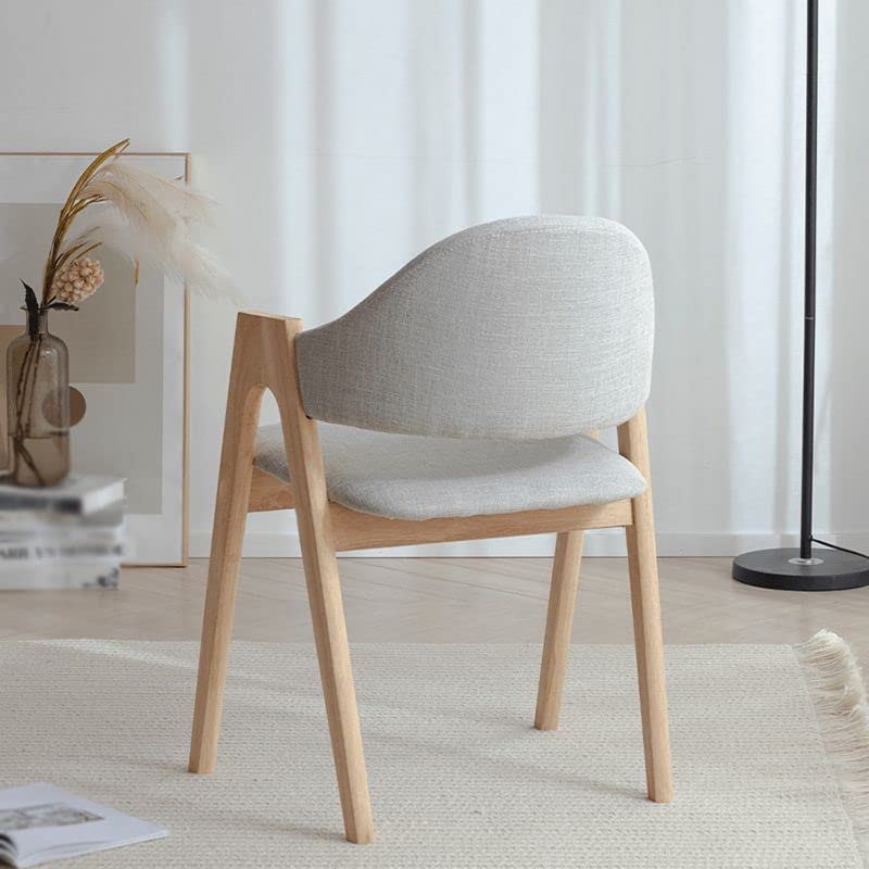 CraftThink Modern Dining Chairs 4-Piece Upholstered Arm Chair Natural Wood Side Chair Brown Walnut P293
