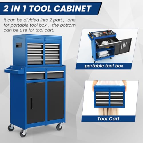 Goplus 5-Drawer Rolling Tool Chest with Lockable Wheels, Gray Z601390