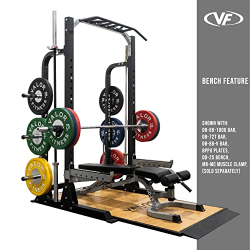 Valor Fitness Half Rack Squat Machine with Pull Up Station, 750lbs Capacity T95458