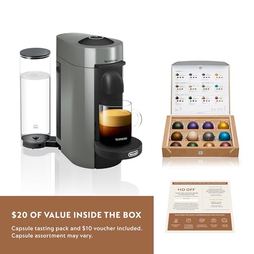 Nespresso Vertuo Plus Coffee and Espresso Maker by De'Longhi, Grey T3663