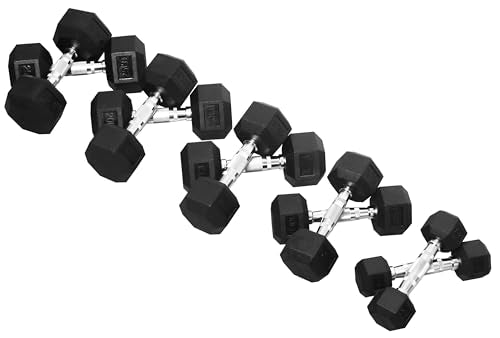 Rubber Coated Hex Dumbbell Weight Set R443