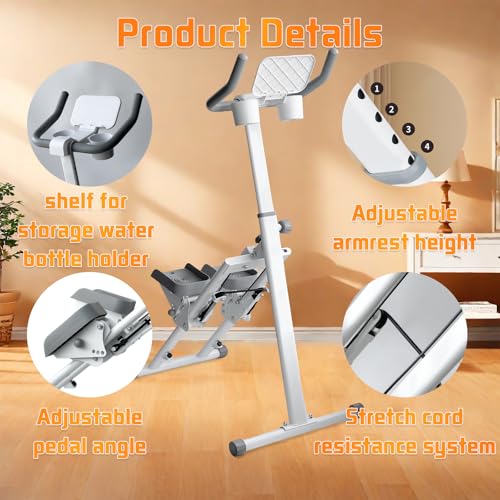 Folding Stair Stepper with Handle, 242LBS Load, Adjustable Step Angle F772193