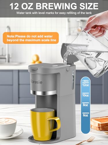 Slim Single Serve Coffee Maker for K-Cup & Ground Coffee, White S8539