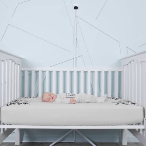 Nanit Smart Sheets for Nanit Cameras, 100% Cotton Fitted Crib Sheets, Pebble Grey, 2 Count C32808